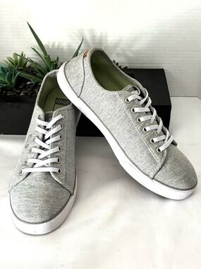 VANS GRAY LACE UP SNEAKERS CUSHIONED INSOLE RUBBER SOLES SZ 8